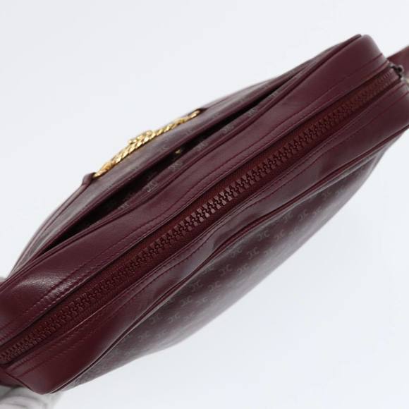 CELINE Macadam Canvas Shoulder Bag Red Gold Auth bs17472 - Picture 6 of 16